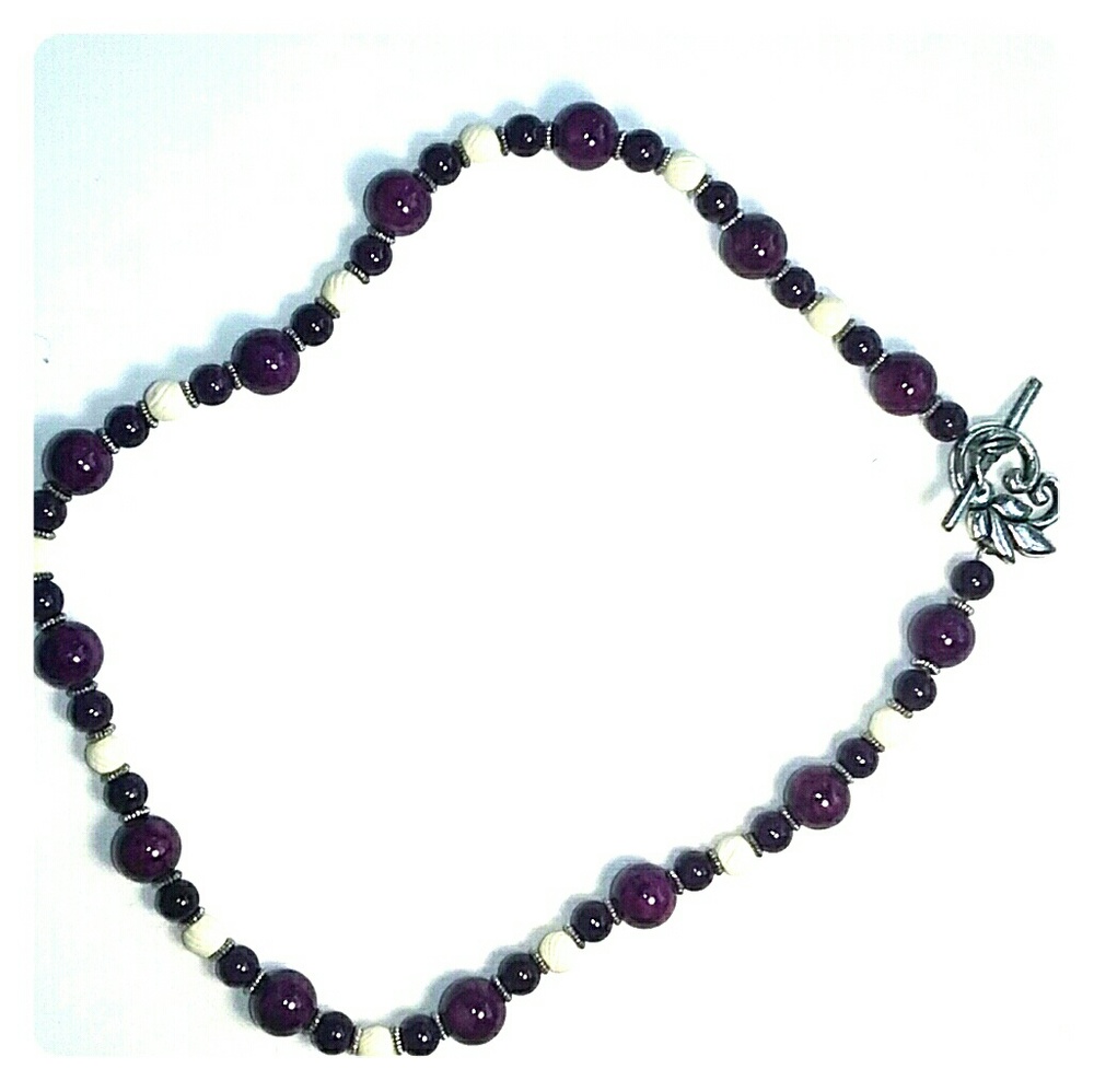 Purple and white Necklace